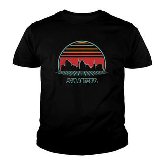 San Antonio City Skyline Retro 80S Style Souvenir Gift Youth T-shirt | Mazezy
