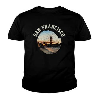 San Francisco Golden Gate Bridge California Usa Vintage Gift Youth T-shirt | Mazezy