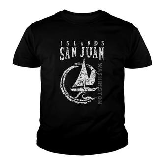San Juan Islands Souvenir Sailing Youth T-shirt | Mazezy