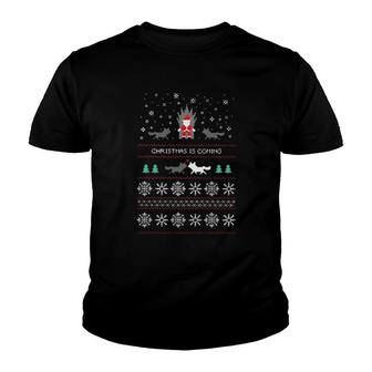 Santa Claus Iron Thorne Christmas Is Coming Ugly Christmas Sweater Youth T-shirt | Mazezy