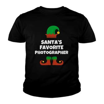 Santa's Favorite Photographer Christmas Funny Gift Youth T-shirt | Mazezy