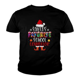 Santa's Favorite School Counselor Funny Christmas Santa Gift Youth T-shirt | Mazezy