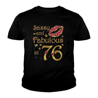 Sassy And Fabulous At 76 76 Years Old 76Th Birthday Queen Youth T-shirt | Mazezy