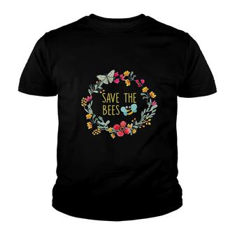 Save The Bees Nature Lovers Gift Youth T-shirt | Mazezy