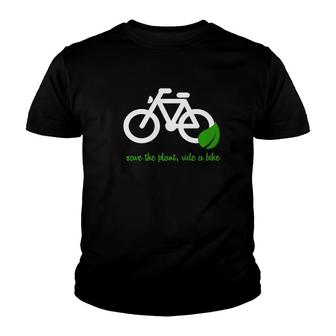 Save The Planet Ride A Bike Youth T-shirt | Mazezy