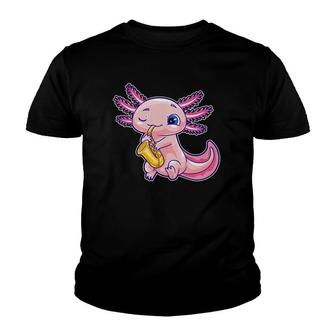 Saxophone Axolotl Saxolotl Music Saxophone Player Youth T-shirt | Mazezy