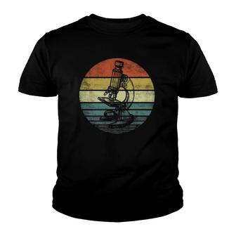 Science Gifts Retro Sunset Scientist Microscope Micros Youth T-shirt - Thegiftio UK
