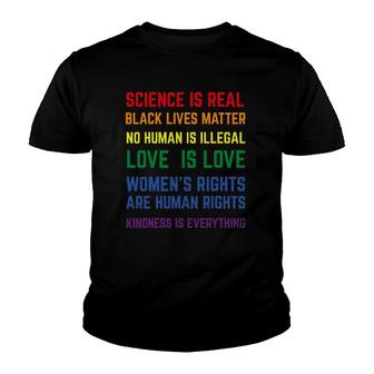 Science Is Real Lgbt Gay Pride Lgbtq Human Pride Youth T-shirt | Mazezy