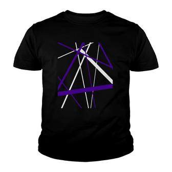 Seamless Abstract White And Lilac Strips Pattern Youth T-shirt | Mazezy