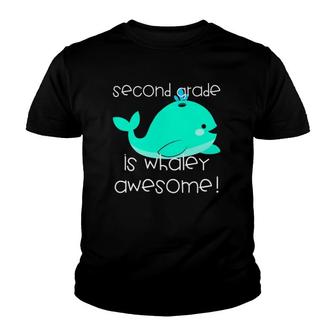 Second Grade Is Whaley Awesome Funny Teacher Crew Whale Team Youth T-shirt - Thegiftio UK