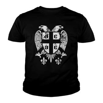 Serbian Double Headed Eagle Serbia Coat Of Arms Fan Youth T-shirt - Thegiftio UK