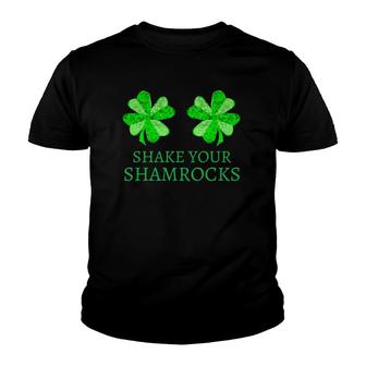 Shake Your Shamrocks Glitter St Patricks Youth T-shirt | Mazezy