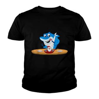 Shark Eating Santa Claus Sea Animals Merry Christmas Youth T-shirt | Mazezy