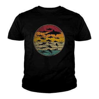 Shark Vintage Distressed Retro Style Silhouette Men Women Youth T-shirt | Mazezy