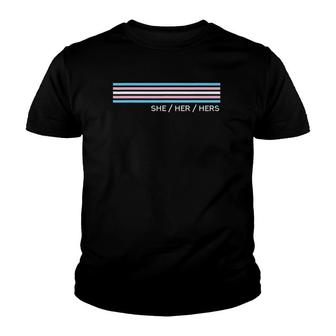 She Her Hers Trans Pride Transgender Youth T-shirt | Mazezy