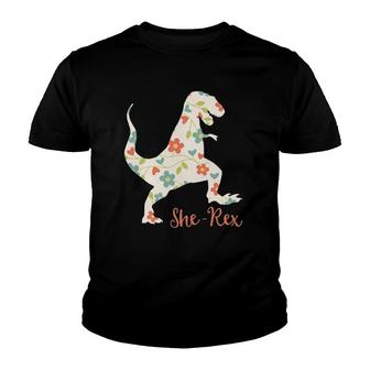 She Rex Cute Funnyrex Dinosaur Pun Youth T-shirt | Mazezy