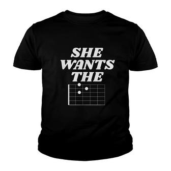 She Wants The D Funny Guitar Youth T-shirt | Mazezy