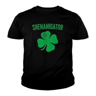 Shenanigator Saint Patrick's Day Green Shamrock Youth T-shirt | Mazezy