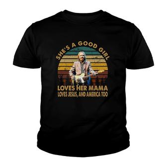 She's A Good Girl Loves Her Mama Love Jesus And American Too Youth T-shirt | Mazezy