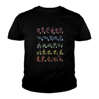 Sign Language Alphabet V2 Youth T-shirt - Thegiftio UK