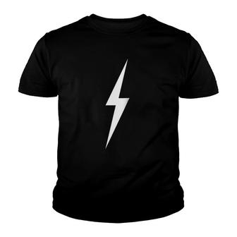 Simple Lightning Bolt In White Raglan Baseball Tee Youth T-shirt | Mazezy