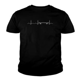 Skateboard Heartbeat Funny Cool Skater Gift Youth T-shirt | Mazezy