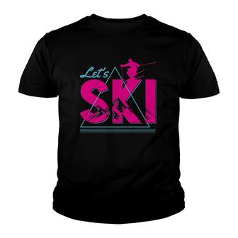 Ski Retro Vintage Winter Sports Skiing Skier Gift Youth T-shirt | Mazezy