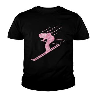 Skiing Ice Sports Enthusiast Snow Skiing Ski Expert Youth T-shirt | Mazezy