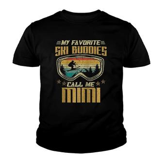 Skiing - My Favorite Ski Buddies Call Me Mimi Raglan Baseball Tee Youth T-shirt - Thegiftio UK