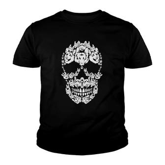 Skull German Shepherd Skeleton Halloween Costume Scary Youth T-shirt | Mazezy