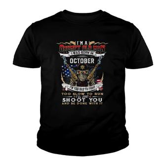 Skull I'm A Grumpy Old Man I Was Born In October Youth T-shirt | Mazezy