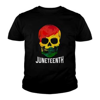 Skull Juneteenth Freedom Day African American Black Pride Youth T-shirt | Mazezy