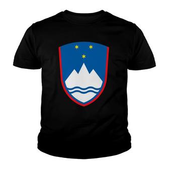 Slovenia Coat Of Arms Tee Flag Souvenir Ljubljana Youth T-shirt | Mazezy