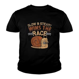 Slow And Steady Wins The Race Snail Youth T-shirt | Mazezy