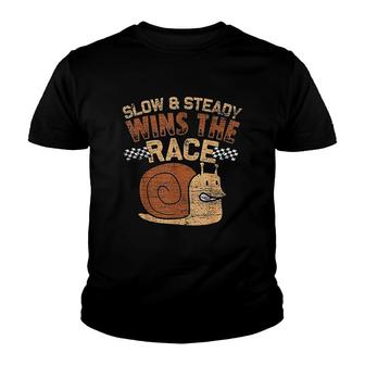 Slow And Steady Wins The Race Snail Youth T-shirt | Mazezy