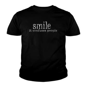 Smile It Confuses People Music Youth T-shirt | Mazezy