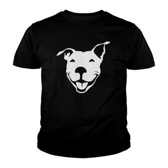 Smiling American Pit Bull Terrier Nickerstickers Youth T-shirt | Mazezy