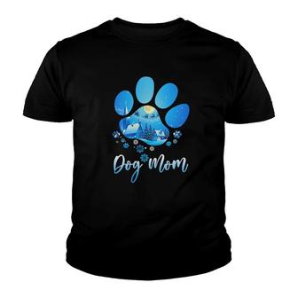 Snow Paw Dog Mom Christmas Youth T-shirt | Mazezy