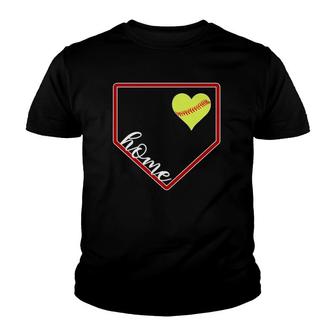 Softball Love Home Plate Youth T-shirt | Mazezy