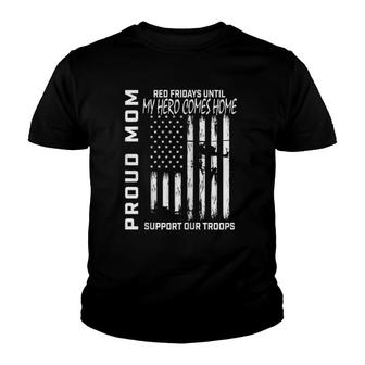 Son Daughter Mom Red Friday Military Support Troops Usa Flag Zip Youth T-shirt | Mazezy