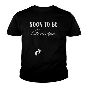 Soon To Be Grandpa Fathers Day First Time Pregnant Kids Gift Youth T-shirt | Mazezy