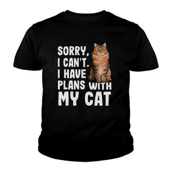 Sorry I Can't I Have Plans With My Siberian Cat Youth T-shirt | Mazezy