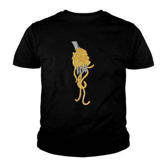 Spaghetti Pasta Noodles Italian Cook Macaroni Fork Food Youth T-shirt | Mazezy AU