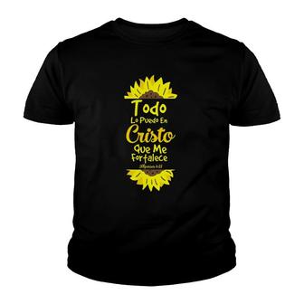 Spanish Verses Christians Motivational Quote Cristo Amor Youth T-shirt | Mazezy