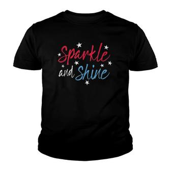 Sparkle And Shine Red White Blue Cute 4Th Of July Top Youth T-shirt | Mazezy