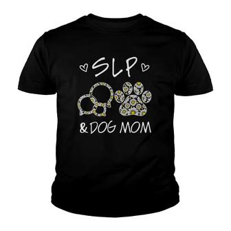 Speech Language Pathology And Dog Mom Wildflowers Daisy Youth T-shirt | Mazezy