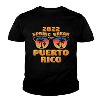 Spring Break Puerto Rico 2022 Vintage Match Cool Sunglasses Youth T-shirt | Mazezy