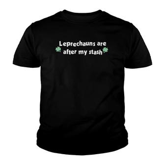 St Paddys Day Leprechauns Are After My Stash Dark Youth T-shirt | Mazezy