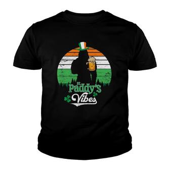St Paddys Vibes Funny Bigfoot St Patricks Day Drinking Youth T-shirt | Mazezy