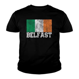 St Patrick's Day Irish Flag Belfast Ireland Saint Paddy's Youth T-shirt | Mazezy